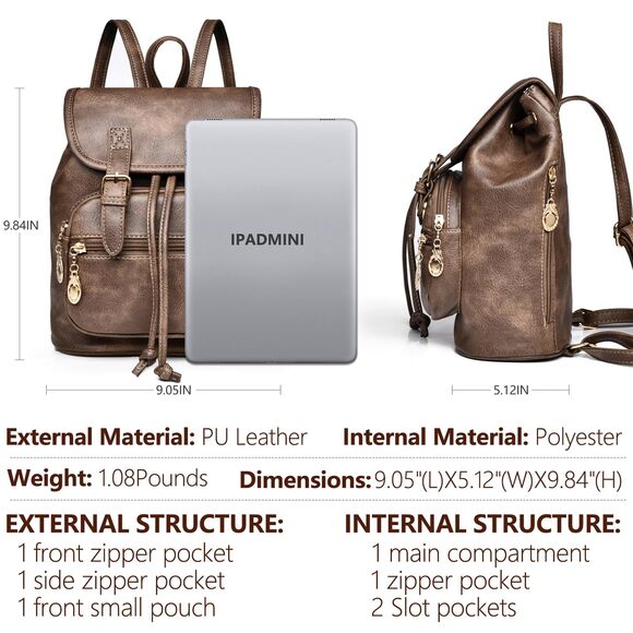 3347 Mini Backpack Purse Leather Fashion Cute Small Backpacks Lightweight